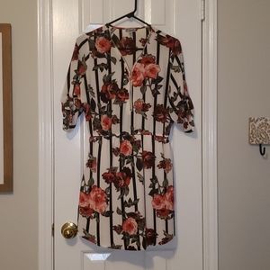 Floral and striped dress
